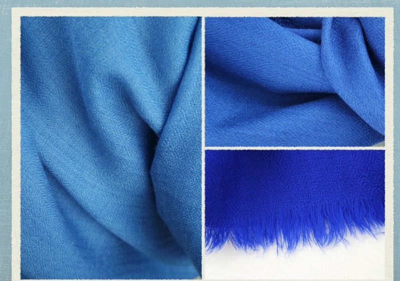 Blauwe cashmere sjaals