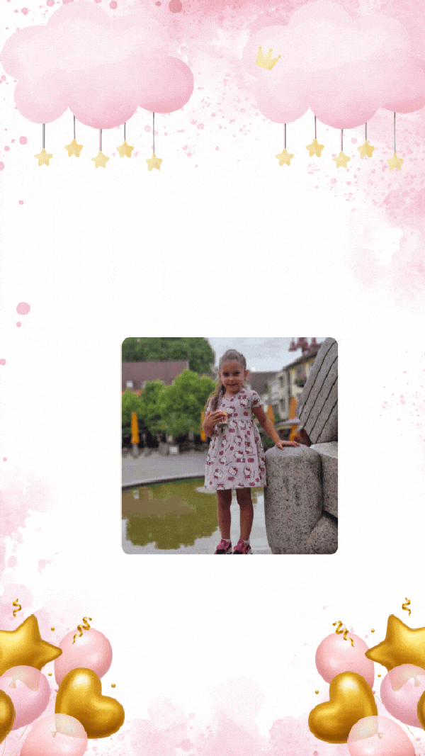 Digital Invitation  5th Birthday Balloons & Clouds Party