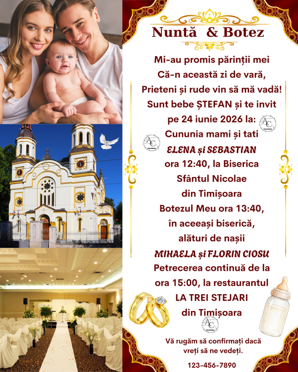 Invitație digitală Nuntă & Botez