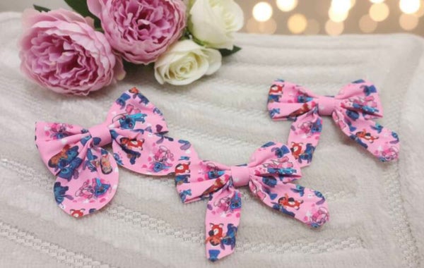 🌺 Pince à cheveux nœud – Stitch