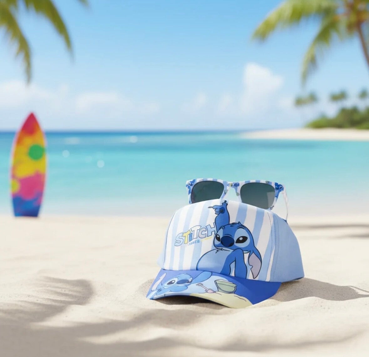 (Précommande)Ensemble de lunettes de soleil et casquette Stitch