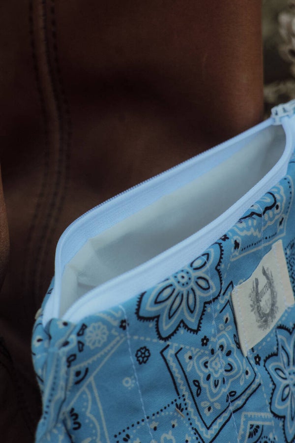 blue bandana S - coin pouch keychain