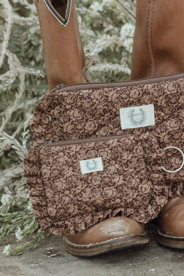 brown roses S - coin pouch keychain