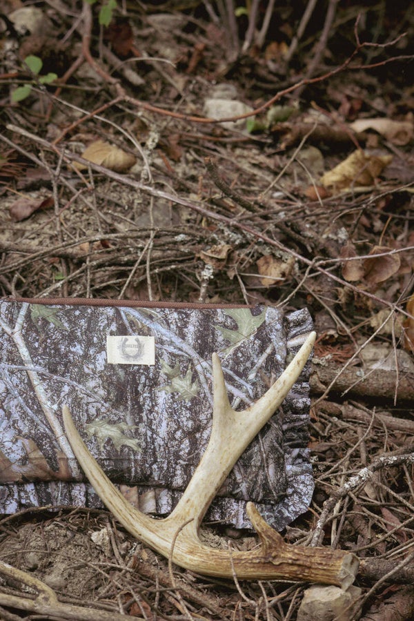 Hunting Season - Green Camo Medium Ruffle Pouch