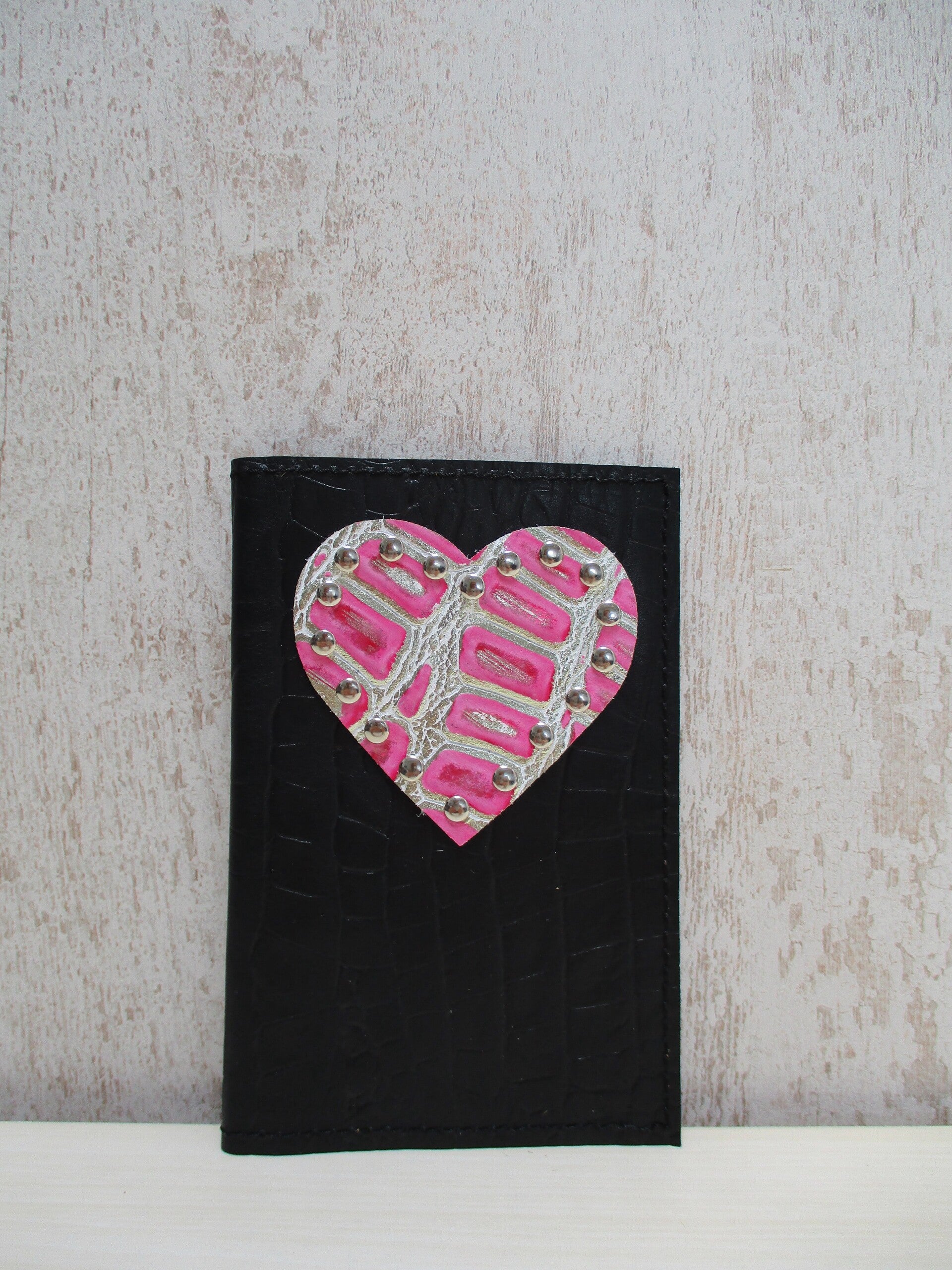 Leren paspoorthoes zwart