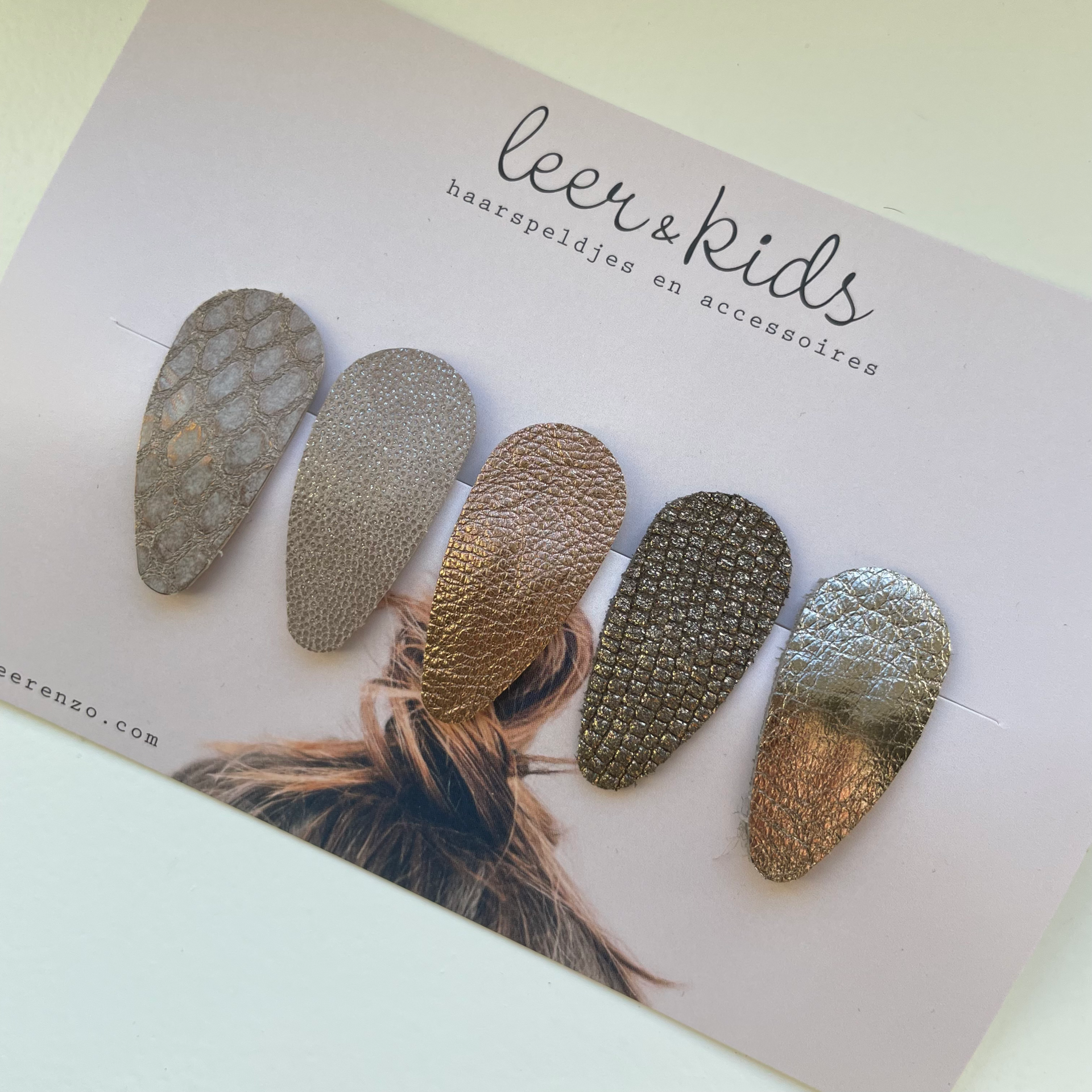 Leren haarspeldjes baby 01