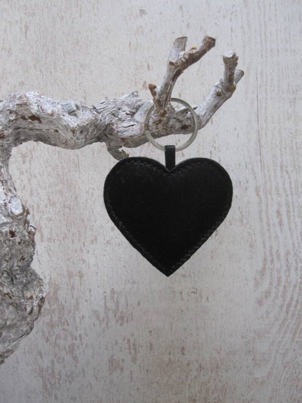Leren sleutelhanger zwart