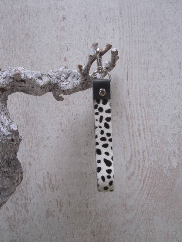 Leren keycord dots