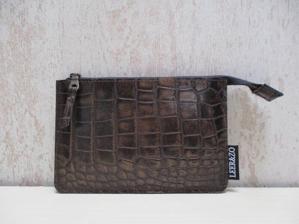 Leren etui "large" brons