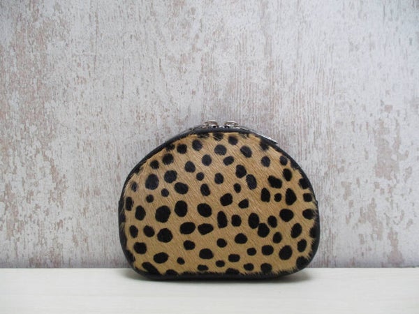 Rond make-up tasje cheetah