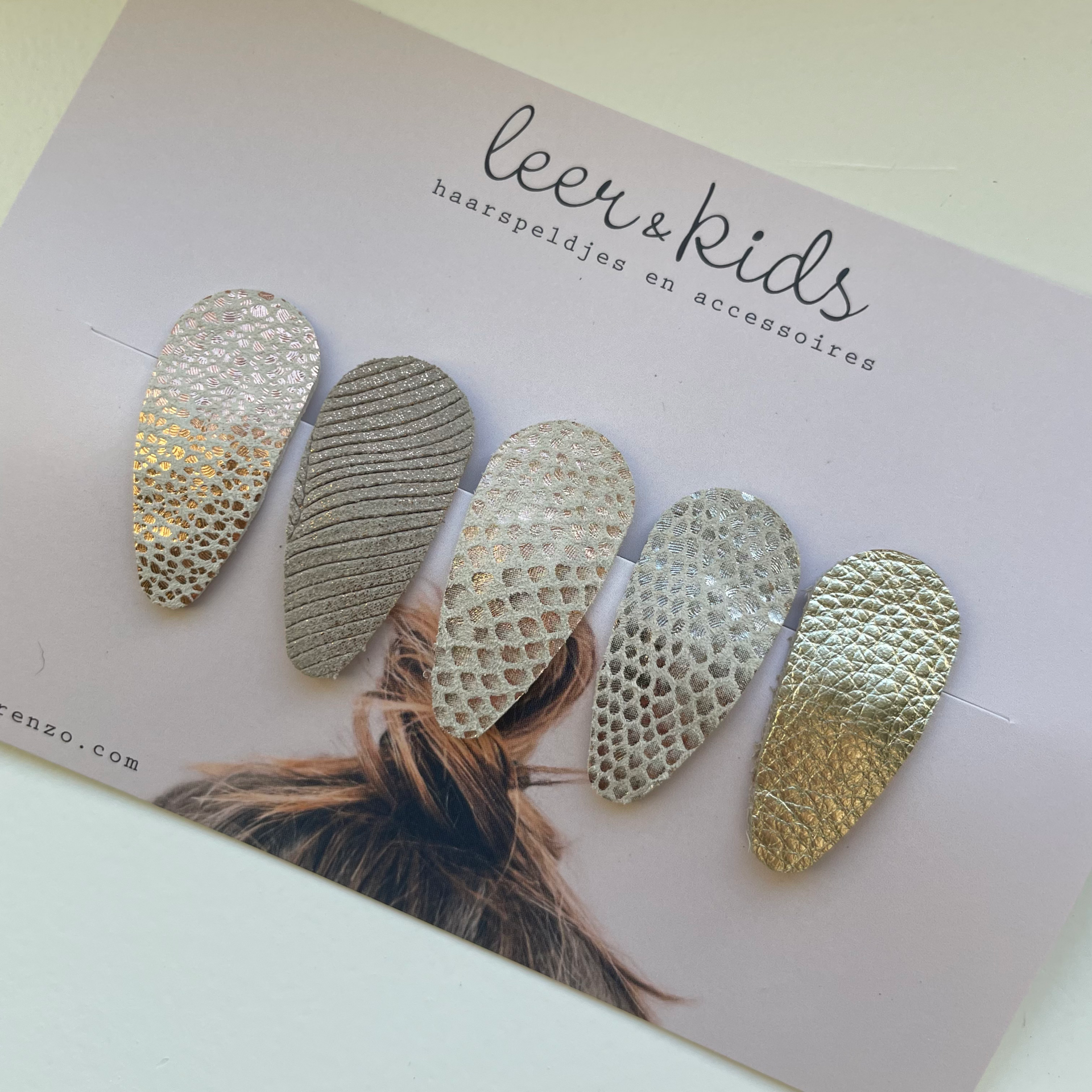 Leren haarspeldjes baby 02