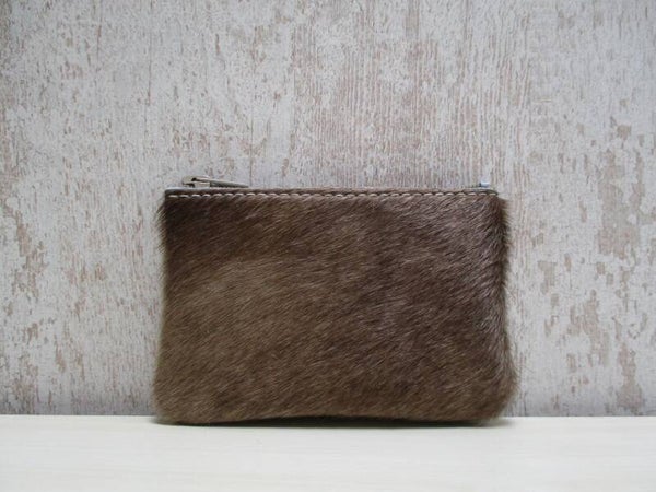 Koeienhuid etui taupe donker