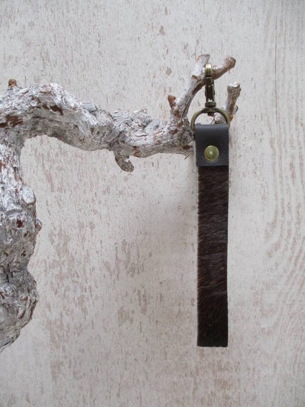 Leren keycord donkerbruin