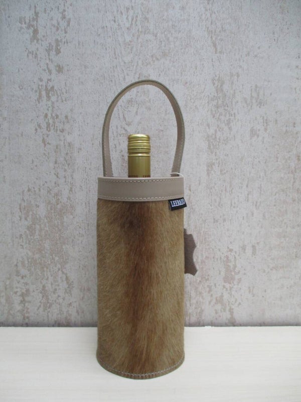 Wijnkoeler koeienhuid taupe 2