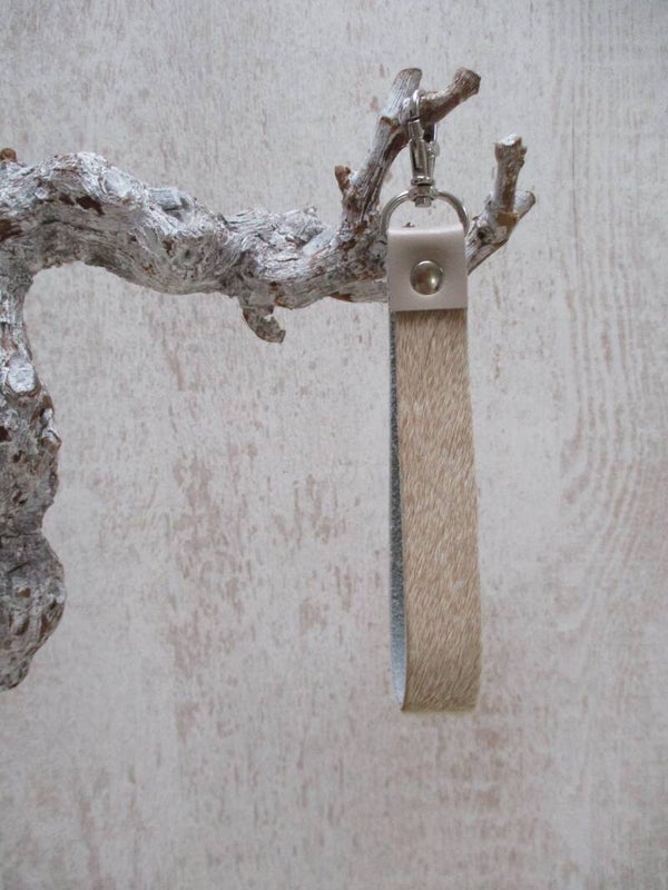 Leren keycord beige