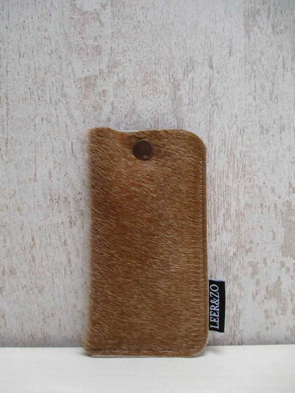 Brillenhoes cognac kleinmodel