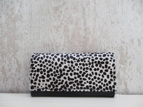 Leren portemonnee dots