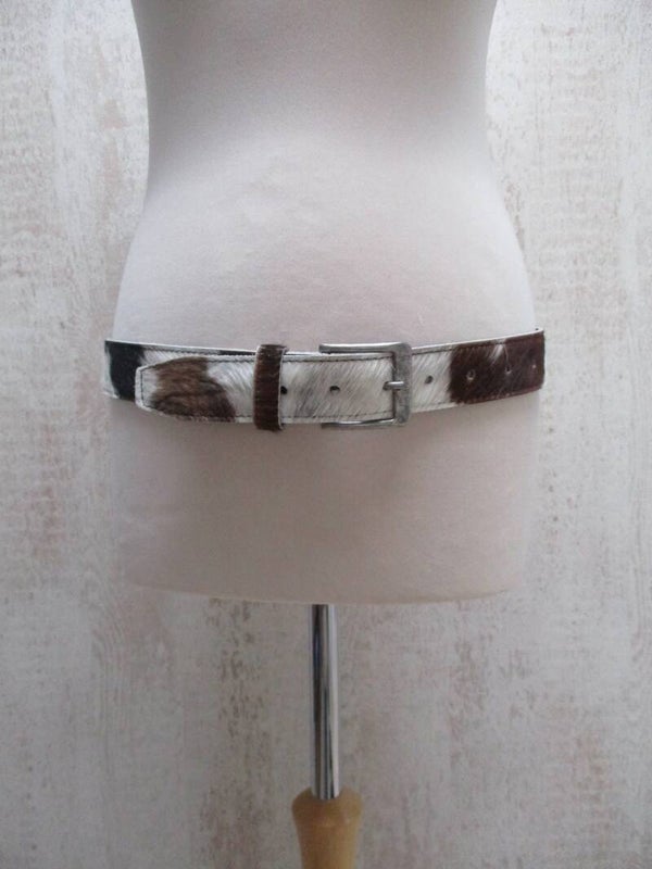 Koeienhuid riem tricolor Maat 115 cm