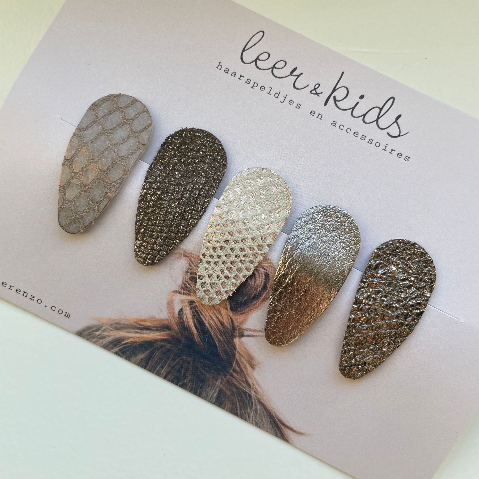 Leren haarspeldjes baby 05