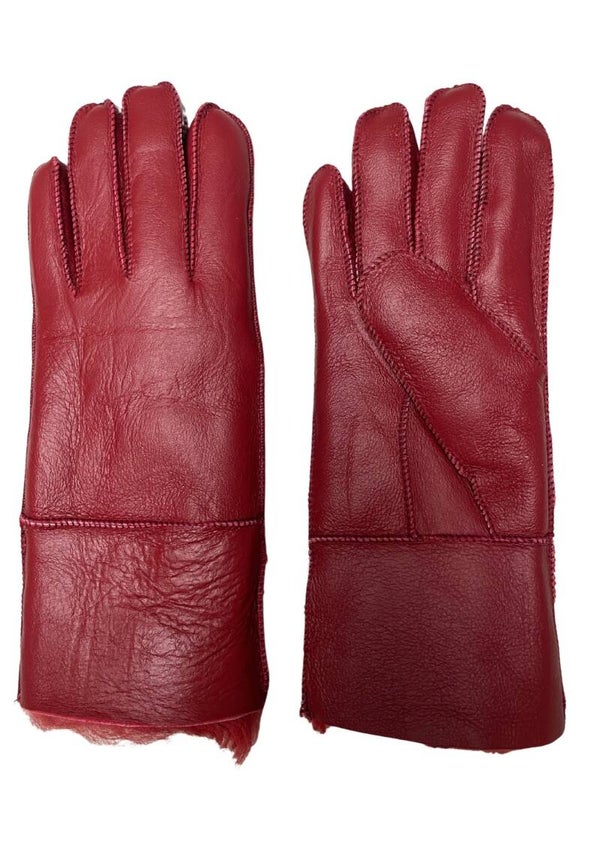 Leren handschoenen rood