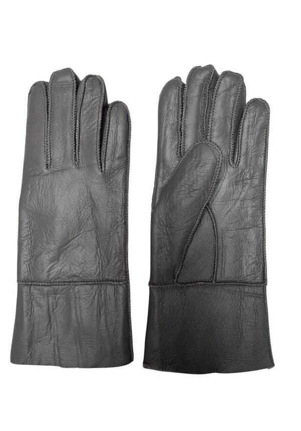 Leren handschoenen donkergrijs