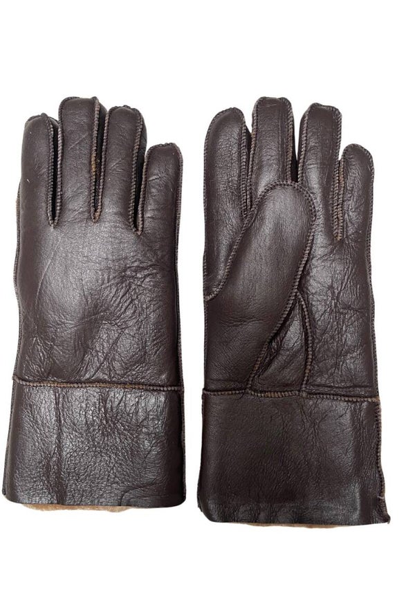 Leren handschoenen donkerbruin