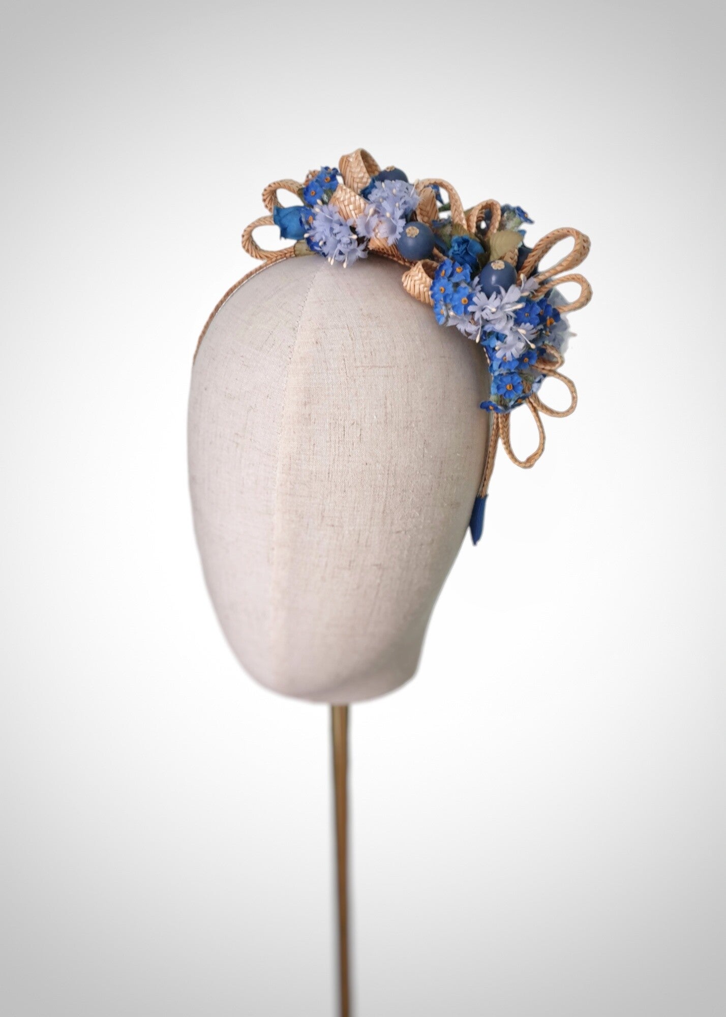 Straw Headband "Alpine blue"