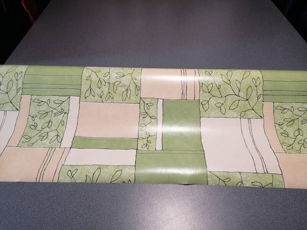 Tafelzeil blaadjes groen/beige