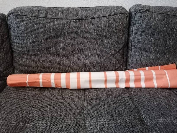 Mondmasker zalmkleur witte strepen