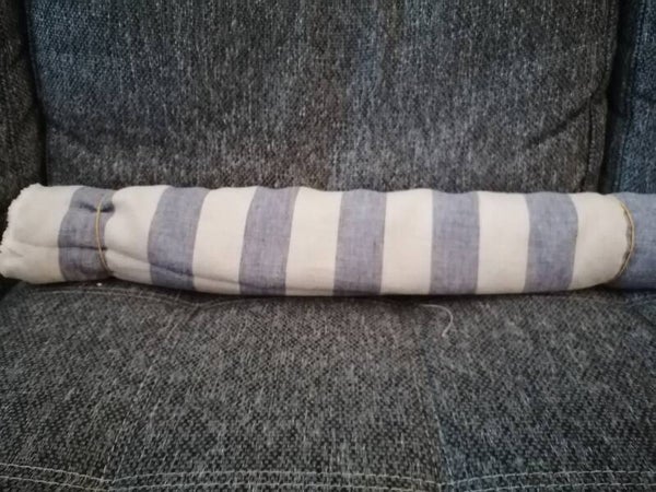 Blauw - wit gestreepte katoen