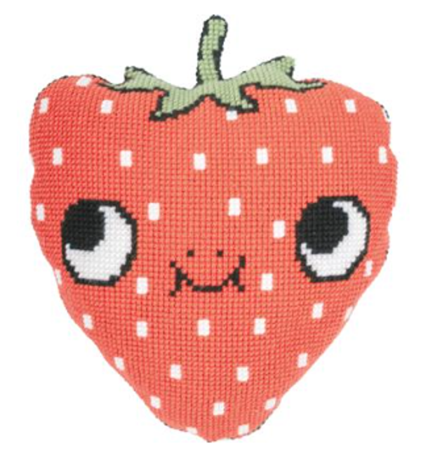 Kruissteekvormkussen kit met rug Eva M Aardbei