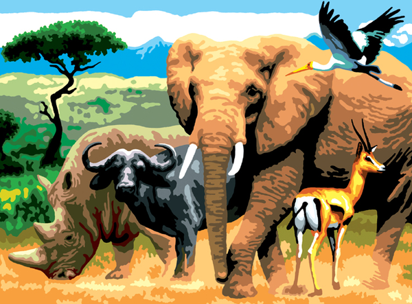 Schilderen op nummer African animals