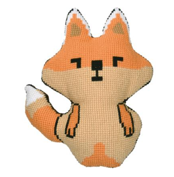 Kruissteekvormkussen met rug Akita