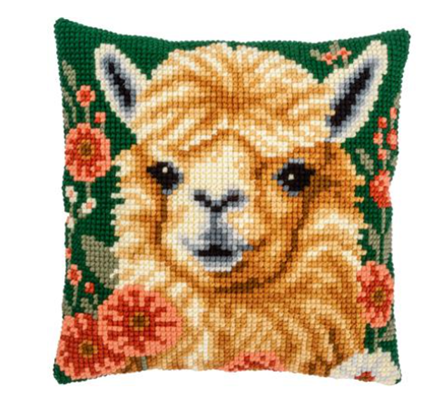 Kruissteekkussen kit Alpaca