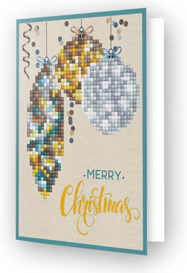 Kerstkaart Baubles antique