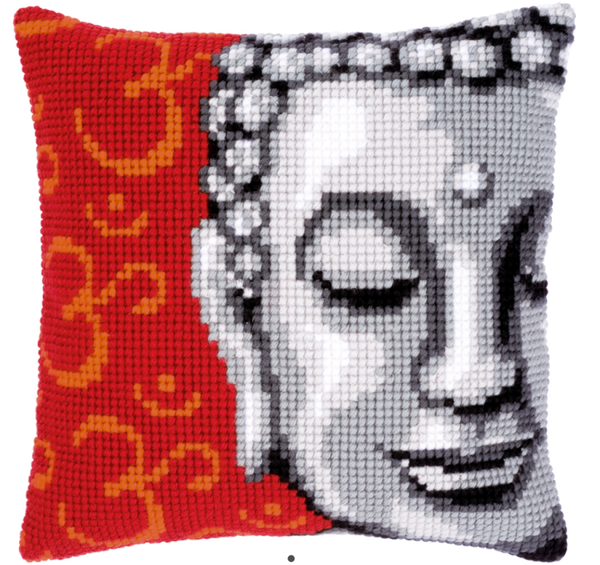 kruissteekkussen boeddha