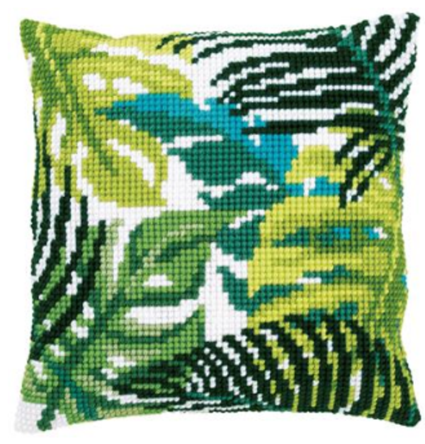 kruissteekkussen blaadjes