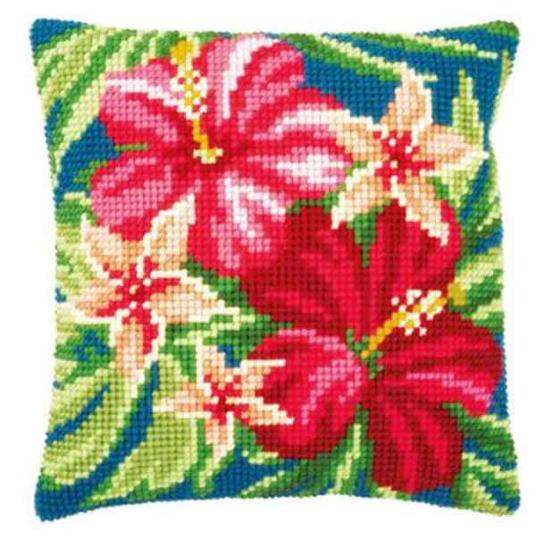 kruissteekkussen bloemen botanical