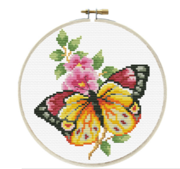 Borduurpakket Butterfly bouquet