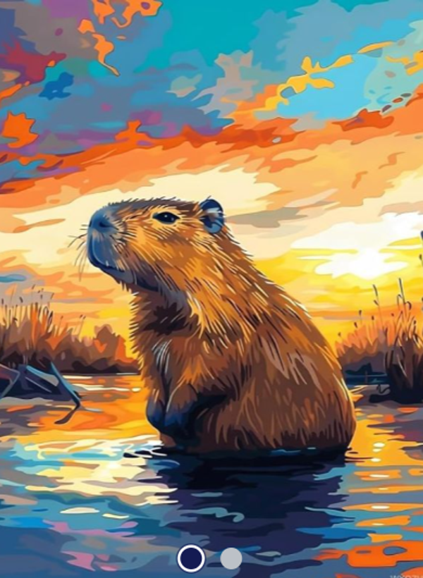 Diamond Painting Canvas 40x30cm Capybara
