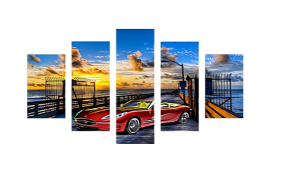 Diamond Painting Set 5 frame Car 150x90cm