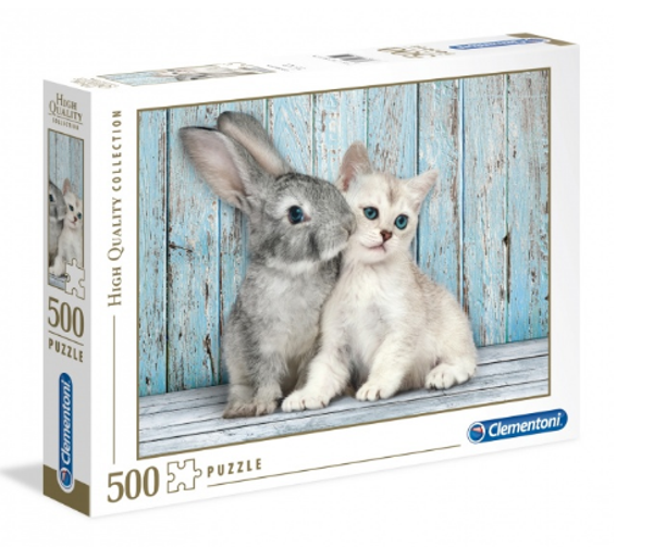 Puzzel cat & bunny 500st