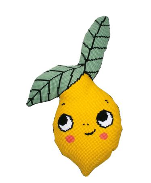 Kruissteekvormkussen kit met rug Eva M Citroen