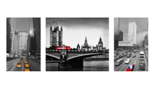 Diamond Painting Set 3 frame City 135x55cm