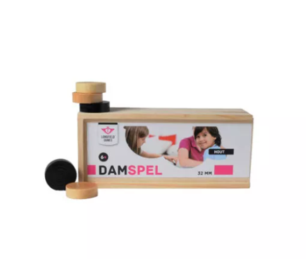 Damstenen 30mm hout in kist