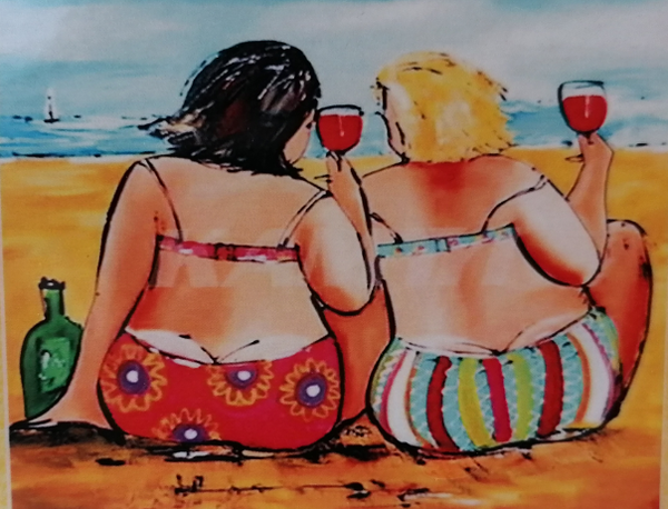 Dames op het strand