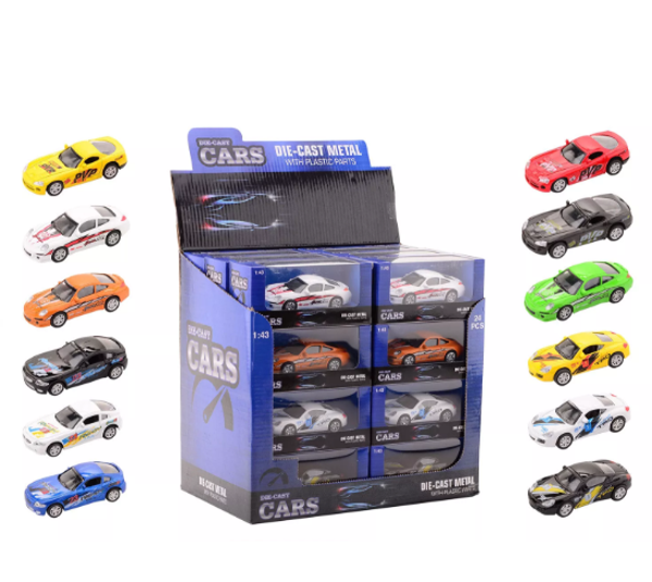 Die cast metal autos schaaL: 1:43 , 12 ass.