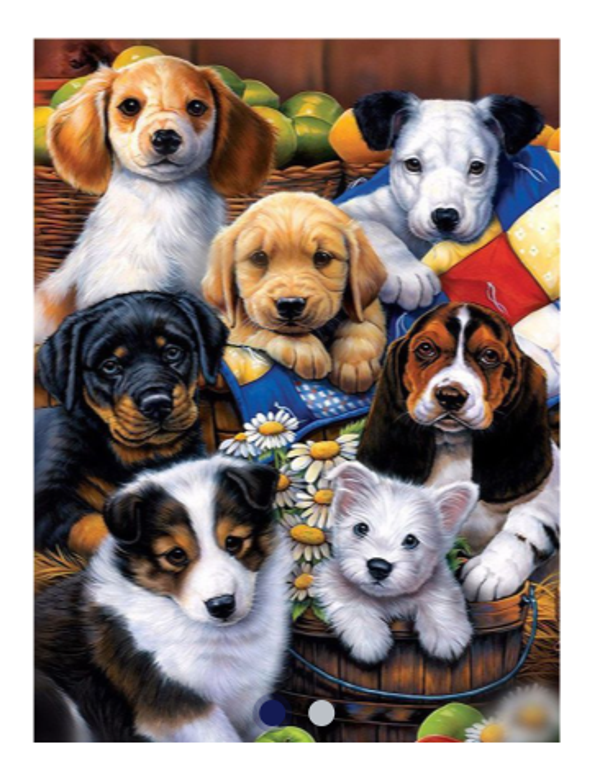 Diamond Painting -Canvas 50x40cm - Painting 45x35cm Dogs