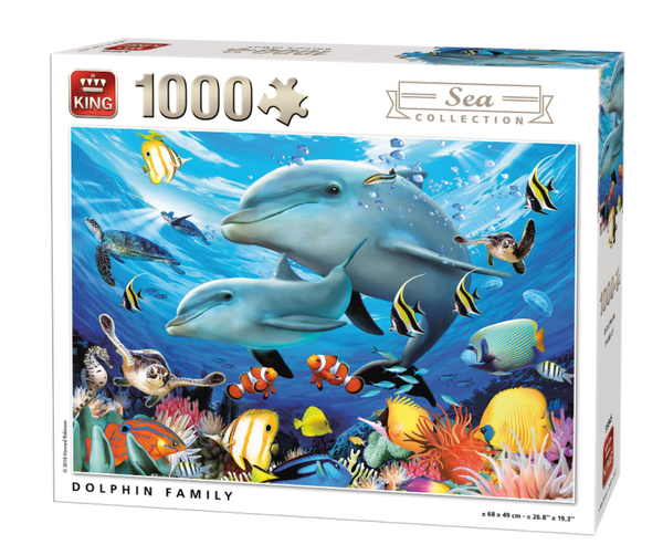Puzzel dolphin family