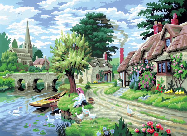 Schilderen op nummer duck feeding